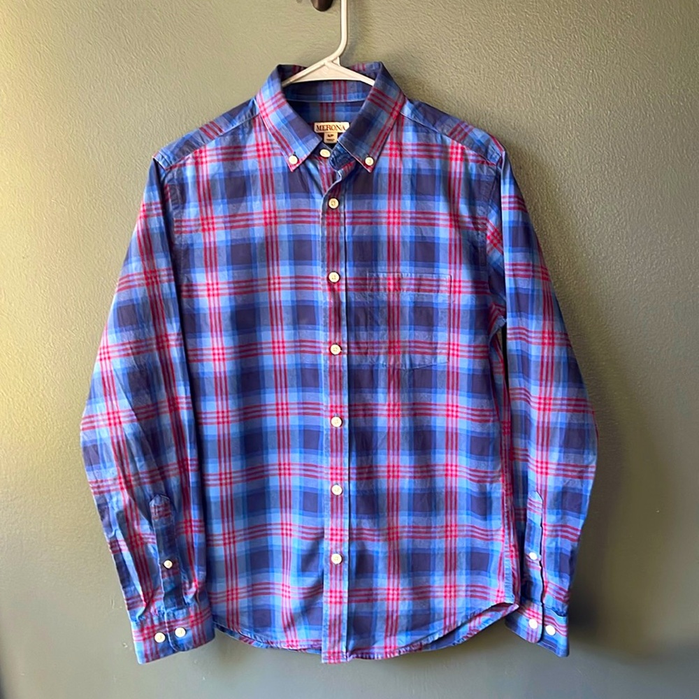 Blue & Red plaid button up
